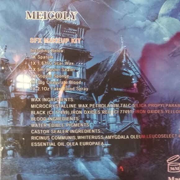 Meicoly SFX Makeup Kit X002FGGCE1 New Scar Wax Coagulate Fake Blood Spray New - Picture 4 of 12